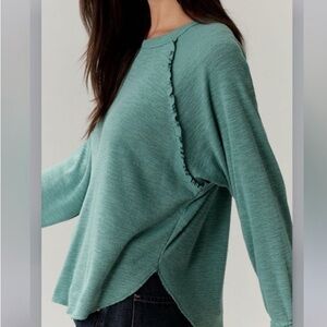 Pilcro Anthropologie Ruffled Raglan Thermal